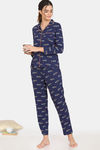 Zivame My Besties Cotton Pyjama Set-Medieval blue — thumbnail 4